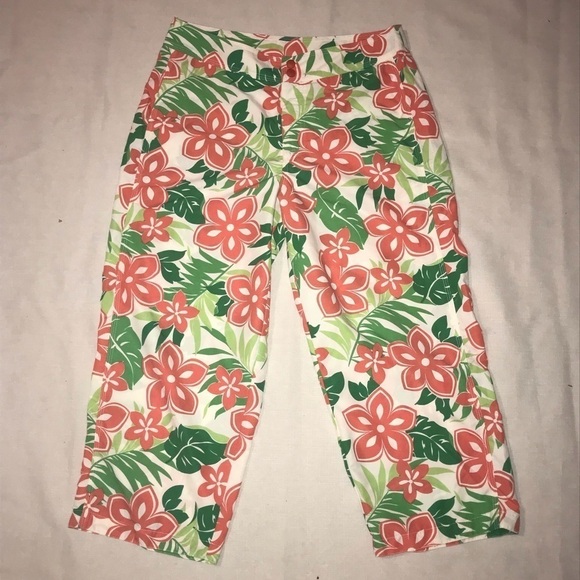 L.L. Bean Pants - L.L.Bean Floral Capri Cropped Pants 10